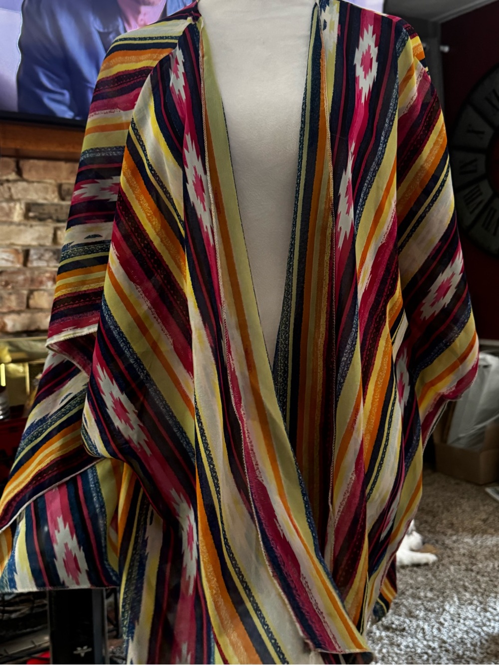 Live 4 Truth Striped Multicolor Draped Kimono Cardigan